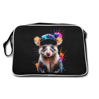 Opossum Snapback Cap Cool Tier Design Print - Sac Retro - noir/blanc - Dos