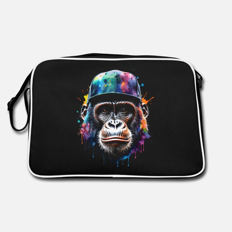 Gorilla Snapback Cap Affe Cool Tier Design Print Retro Tasche