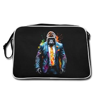 Costume de gorille singe Imprimé de conception d’animaux colorés - Sac Retro - noir/blanc - Dos