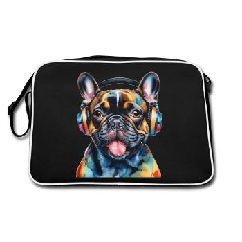 Bouledogue Français Casque Frenchie Dog - Sac Retro - noir/blanc - Dos