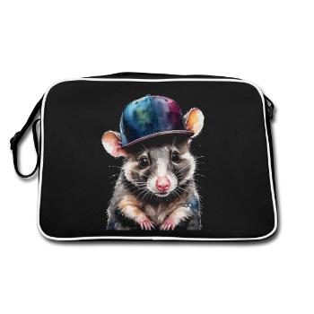 Opossum Snapback Cap Cool Tier Design Print - Sac Retro - noir/blanc - Dos