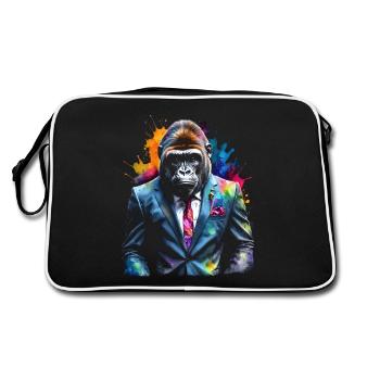 Costume de gorille singe Imprimé de conception d’animaux colorés - Sac Retro - noir/blanc - Dos