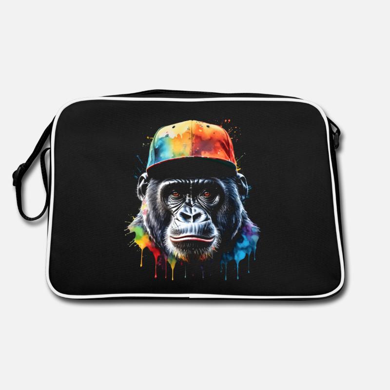 Gorilla Snapback Cap Affe Cool Tier Design Print Retro Tasche