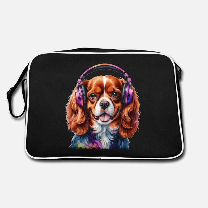 Cavalier King Charles Spaniel Casque Dog Print Sac Retro