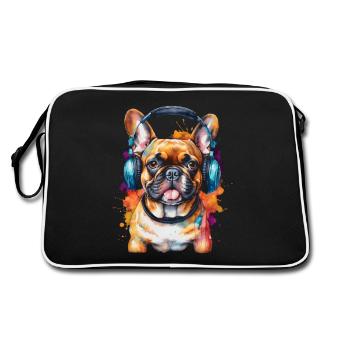 Bouledogue Français Casque Frenchie Dog - Sac Retro - noir/blanc - Dos