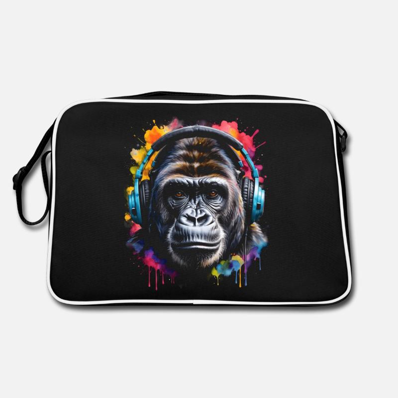 Casque Gorille Singe Coloré Animal Design Imprimer Sac Retro