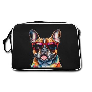 Bouledogue Français Lunettes de soleil Frenchie Dog - Sac Retro - noir/blanc - Dos