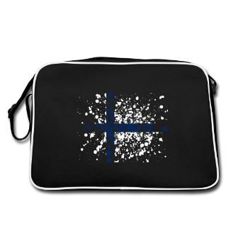 Finlande flag, Finlande drapeau - Sac Retro - noir/blanc - Dos