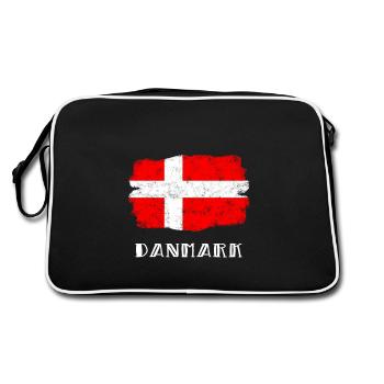 Dänemark, Danmark - Retro Tasche - Schwarz/Weiß - Hinten