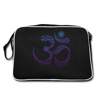 Om yoga meditation goa music symbol mandala - Retro Bag - black/white - Back