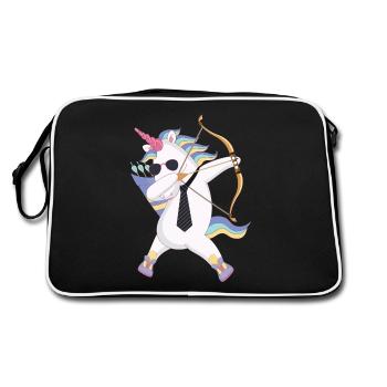 Tamponner la licorne avec un cadeau arc et flèche - Sac Retro - noir/blanc - Dos