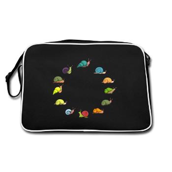 Escargots escargot coquille escargot jardin - Sac Retro - noir/blanc - Dos