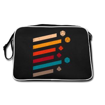 Vintage Polyédrique D20 Cube Set Nerdy Minimaliste - Sac Retro - noir/blanc - Dos
