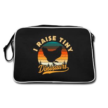 I Raise Tiny Dinosaurs Funny Chicken Gift - Sac Retro - noir/blanc - Dos