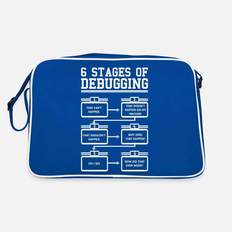 6 Stages of Debugging Programmer Software Retro Bag