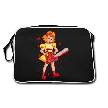 Scie à chaîne fille punk goth horreur fan - Sac Retro - noir/blanc - Dos
