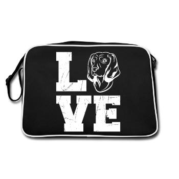 Bayerischer Gebirgsschweisshund Jagdhund - Retro Tasche - Schwarz/Weiß - Hinten