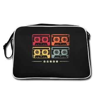 Cassette de mixage de musique vintage - Sac Retro - noir/blanc - Dos