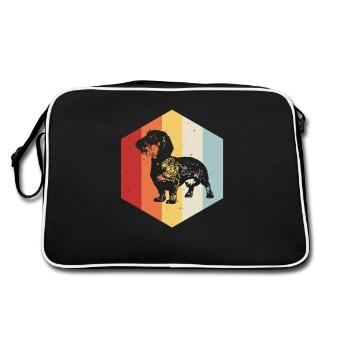 Conception de teckel à poil dur rétro vintage - Sac Retro - noir/blanc - Dos
