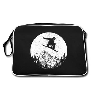 Snowboard tricks design for freestyle snowboarders - Retro Bag - black/white - Back