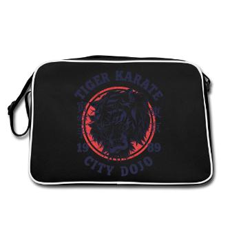 Tiger Karate City Dojo retro vintage Film Design - Retro Tasche - Schwarz/Weiß - Hinten