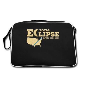 Solar eclipse of April 8, 2024 path of the - Retro Bag - black/white - Back