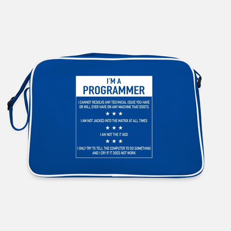 Ich bin ein Programmierer Zitat für Coder Retro Tasche