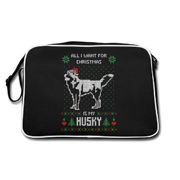 all i want ugly christmas is amy husky cadeau - Sac Retro - noir/blanc - Dos
