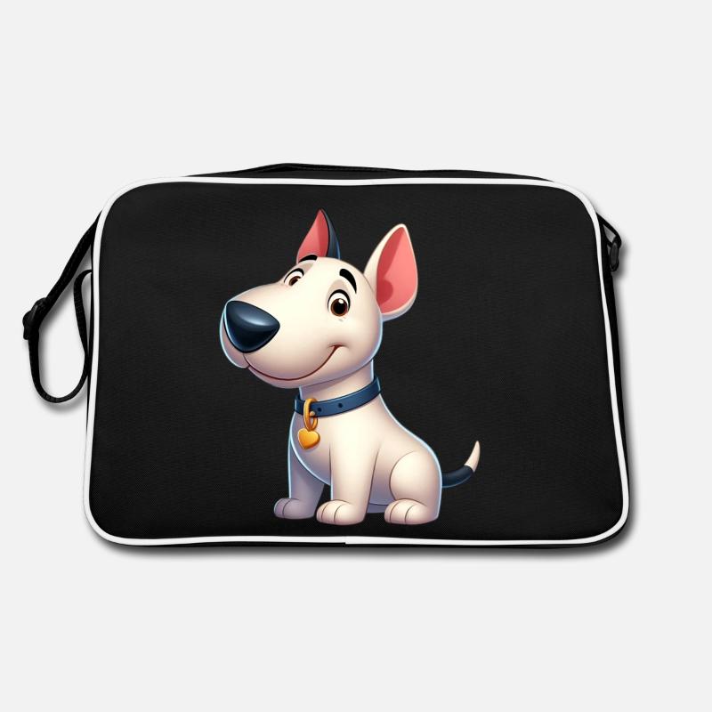 Bullterrier - Retro Tasche - Schwarz/Weiß