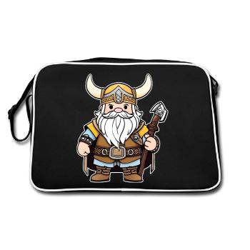 Cute Viking - Retro Bag - black/white - Back
