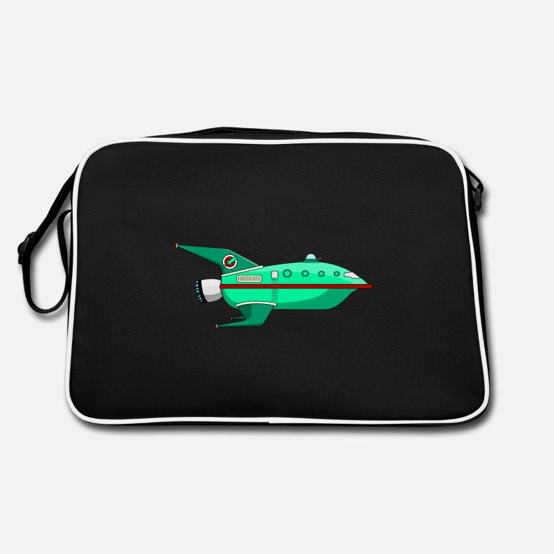 Schiff des Planeten der Zukunft - Retro Tasche - Schwarz/Weiß
