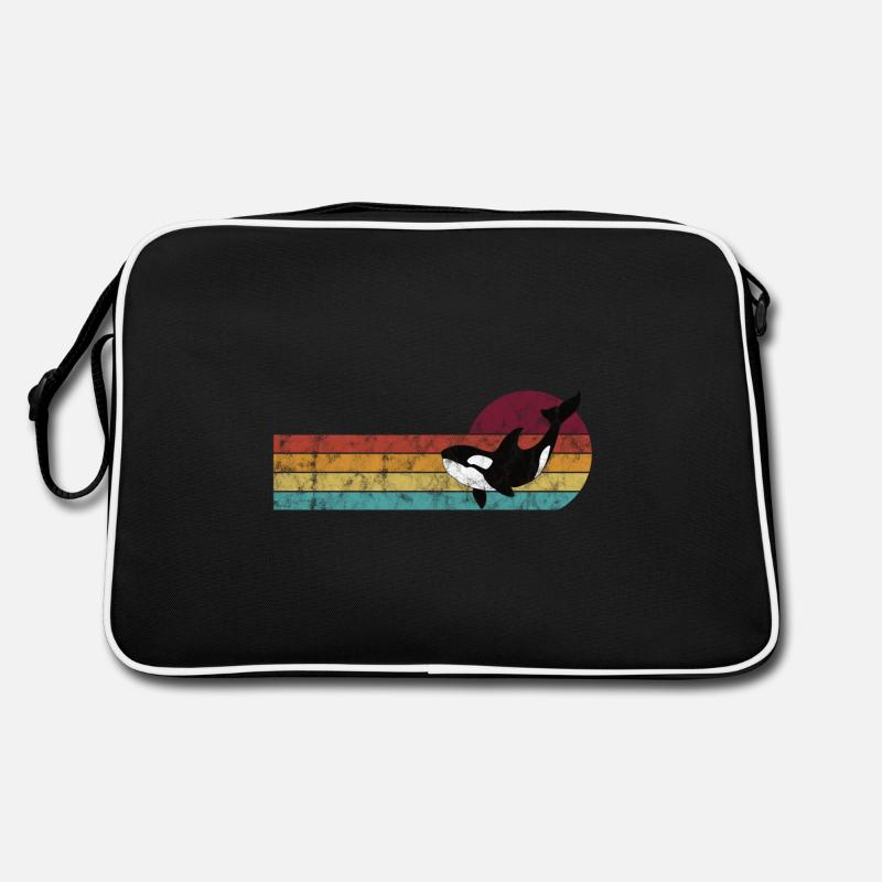 Orca Schwertwal Killerwal Geschenk Retro Wal Ozean Retro Tasche