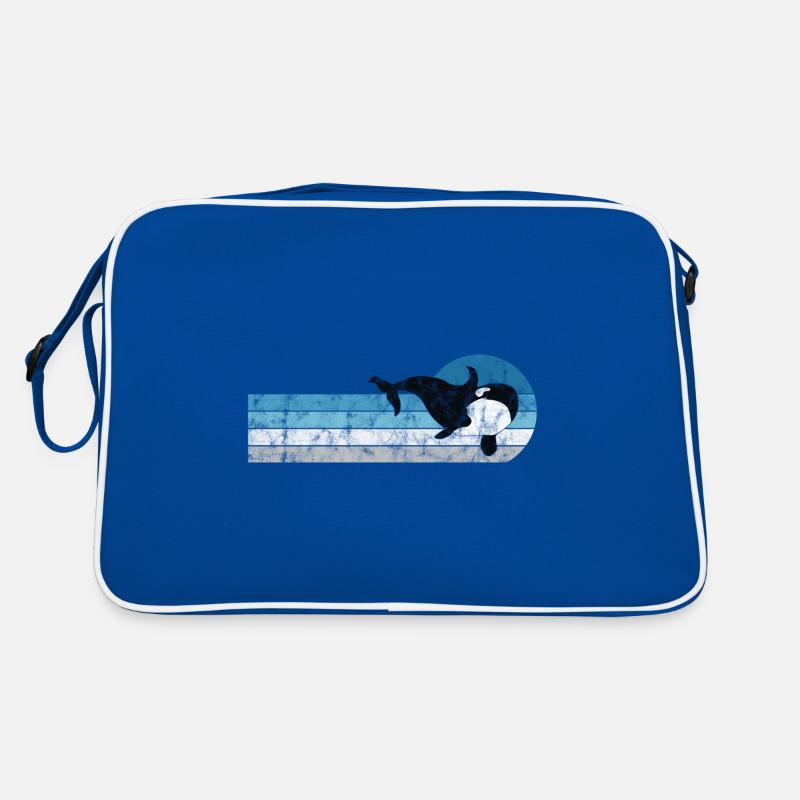 Orca Schwertwal Killerwal Geschenk Retro Wal Ozean Retro Tasche