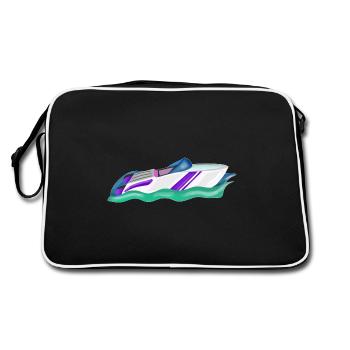Racing boat or speedboat for the budding captain - Retro Bag - black/white - Back