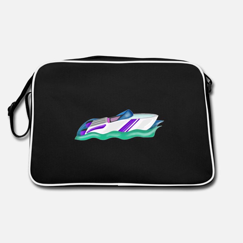 Rennboot oder Speedboot für den angehenden Kapitän Retro Tasche