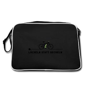 Ebike E-Bike Pedelec Geschenk Fahrrad eMTB - Retro Tasche - Schwarz/Weiß - Hinten