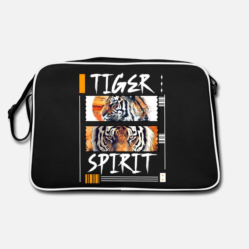 Tiger, Tiger Head, Big Cat, Predator, Wild, Strong Retro Bag