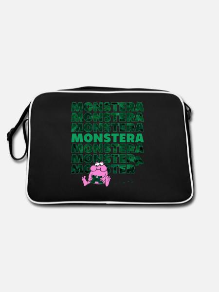 Monstera Monster - Retro Bag - black/white - Back