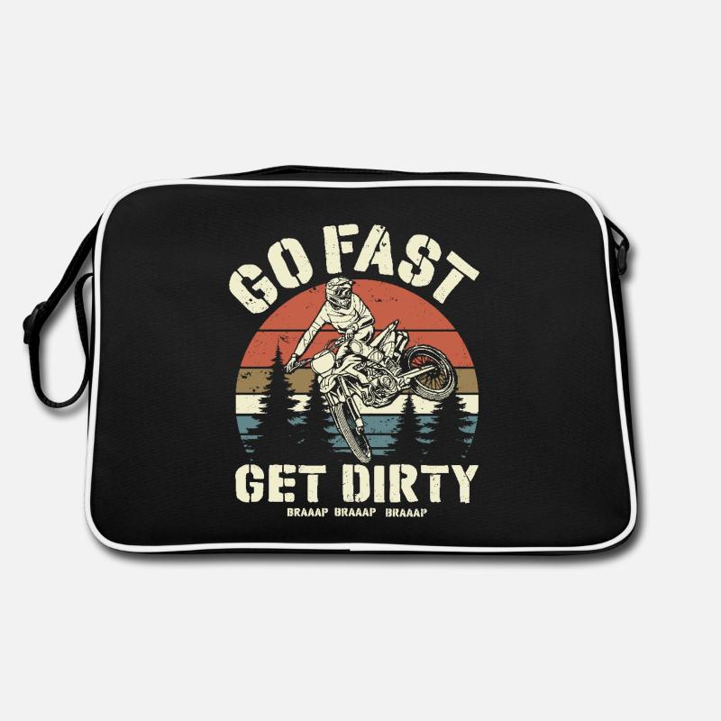 Fahre schnell werde dreckig - Motocross Spruch Retro Tasche