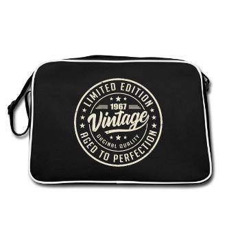 Jahrgang 1967 Geschenk 1967 Retro-Jubiläum 1967 - Retro Tasche - Schwarz/Weiß - Hinten
