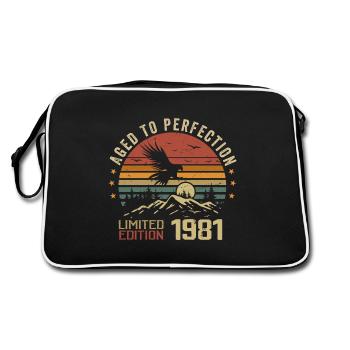 Jahrgang 1981 Limitierte Auflage 1981 Retro 1981 - Retro Tasche - Schwarz/Weiß - Hinten