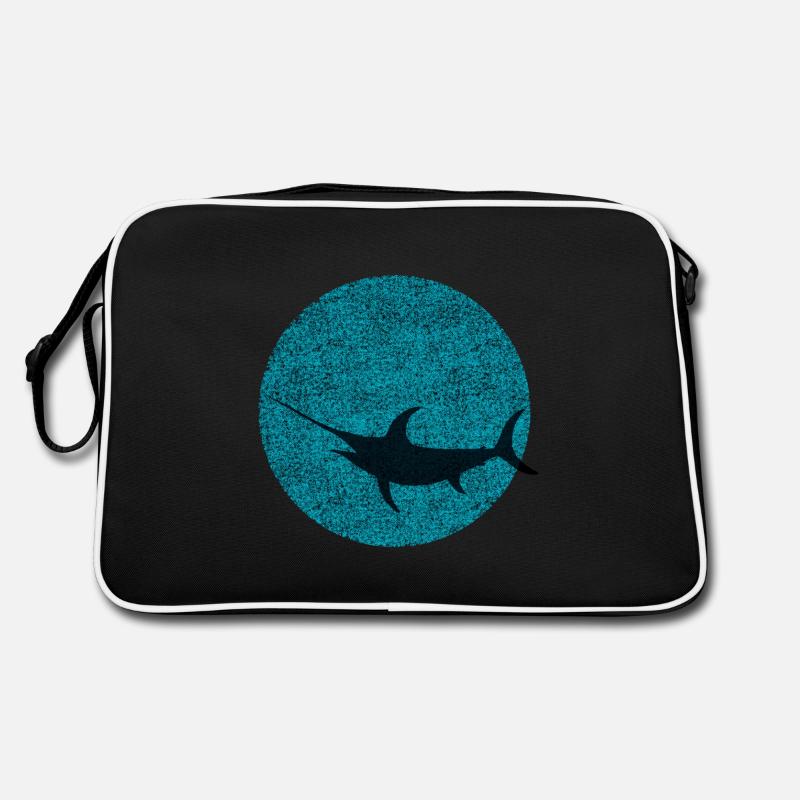 Schwertfisch - Retro Tasche - Schwarz/Weiß