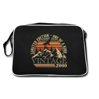 2000 Jahrgang 2000 Retro 2000 Jubiläumsgeschenk - Retro Tasche - Schwarz/Weiß - Hinten