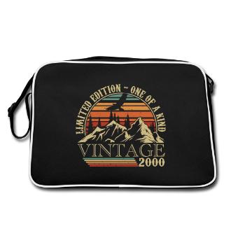 2000 Jahrgang 2000 Retro 2000 Jubiläumsgeschenk - Retro Tasche - Schwarz/Weiß - Hinten