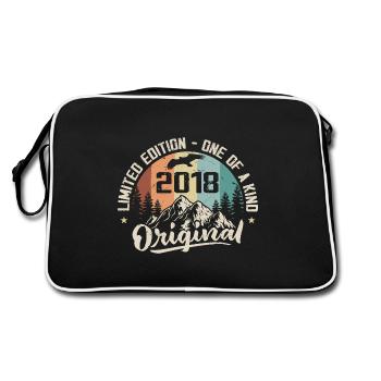 2018 Original Vintage Jubiläumsgeschenk 2018 - Retro Tasche - Schwarz/Weiß - Hinten