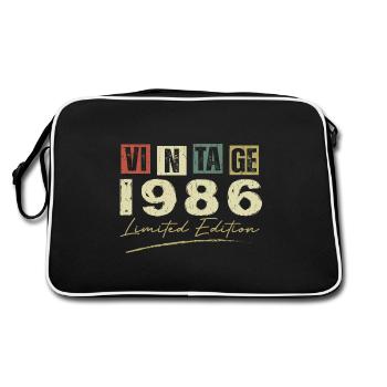 Vintage 1986 Original Cadeau Anniversaire 1986 - Sac Retro - noir/blanc - Dos