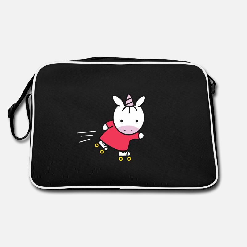 T-Shirt Einhorn Rollschuhe Geschenk Idee Retro Tasche