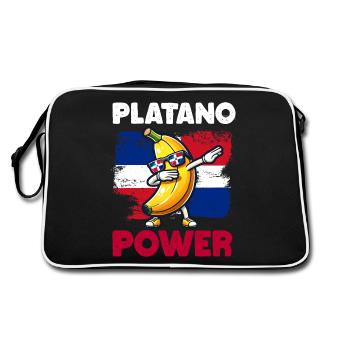 Dominican Republic Platano Power Flag for Kids - Retro Bag - black/white - Back
