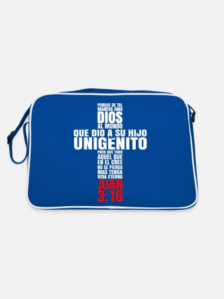 Porque de tal manera amo Dios al Mundo - Retro Bag - blue/white - Back