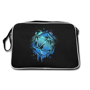 RPG Dice Tabletop Rollenspieler 20 Sided Die - Retro Tasche - Schwarz/Weiß - Hinten